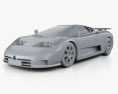 Bugatti EB110 1995 3d model clay render