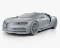 Bugatti Chiron 2020 3D 모델  clay render
