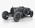 Bugatti Type 35 HQインテリアと 1924 3Dモデル wire render