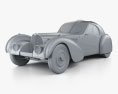 Bugatti Type 57SC Atlantic з детальним інтер'єром 1936 3D модель clay render