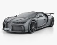 Bugatti Chiron Pur Sport 2023 3D модель wire render