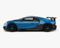 Bugatti Chiron Pur Sport 2023 3D-Modell Seitenansicht