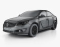 Buick Regal 2016 3D 모델  wire render