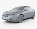 Buick Regal 2016 3D-Modell clay render