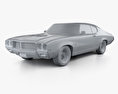 Buick GS 455 Stage 1 coupe 1970 3d model clay render