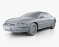 Buick Riviera 1999 3d model clay render
