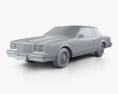 Buick Riviera 1980 3d model clay render