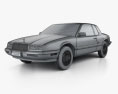 Buick Riviera 1993 3D 모델  wire render
