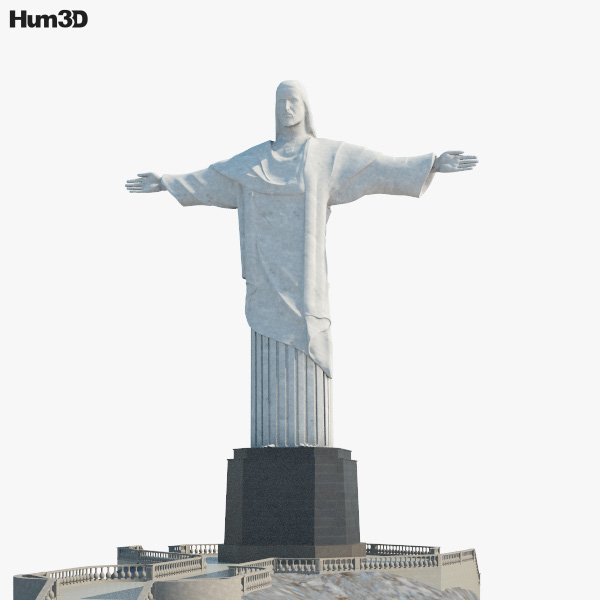 Christ the Redeemer statue 3D model
