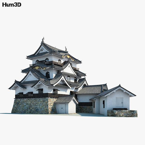 Castelo de Hikone Modelo 3d