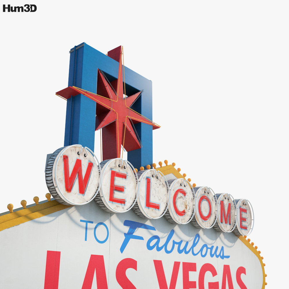 Welcome to LAS VEGAS sign - 3D - #3 - night space Stock Illustration