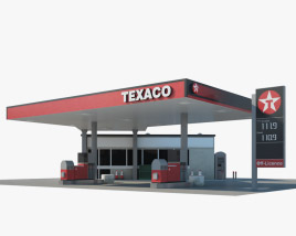 Texaco gas station 01 3D model