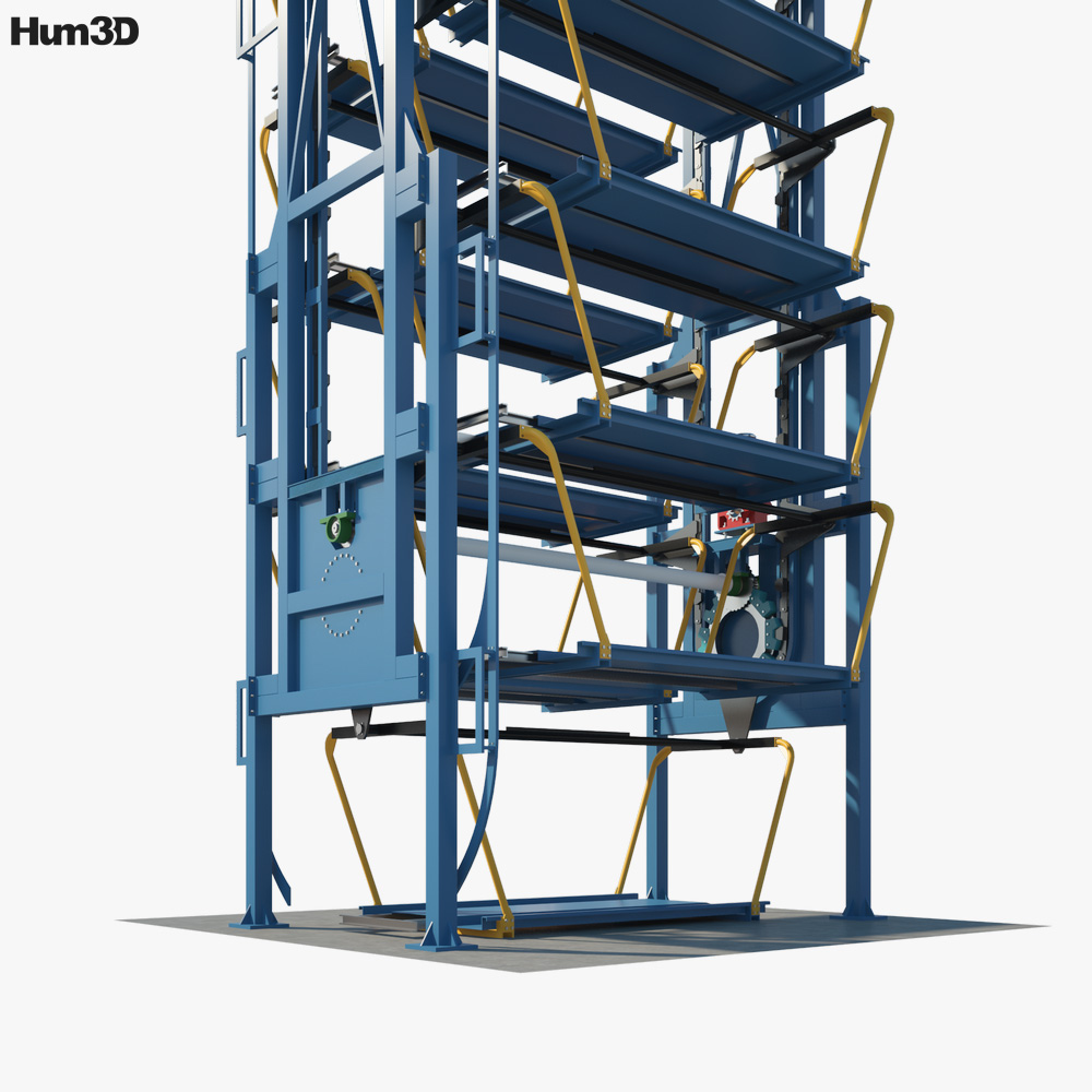 Sistema giratório de elevador para estacionamento de carro com 6 lugares  equipado Modelo 3D $99 - .max - Free3D