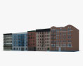 Brick buildings 3d model