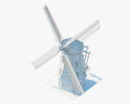 Ветряная мельница Голландия 3D модель