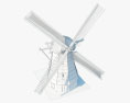 Moinho de vento Holland Modelo 3d
