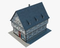 반 목조 주택 3D 모델 