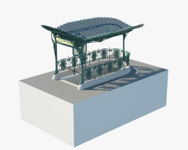 Вхід в метро Парижа 3D модель