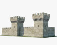 Середньовічний мур 01 3D модель