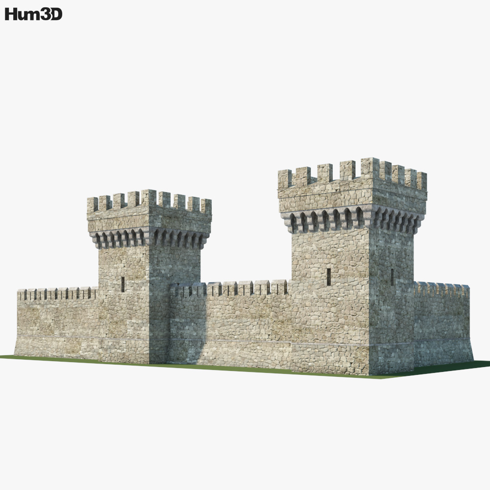 Medieval wall V01 3D model