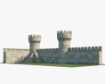 Mittelalterliche Mauer V02 3D-Modell