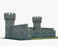 Muraille médiévale V02 Modèle 3d