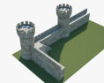 中世の壁 V02 3Dモデル