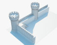 Mittelalterliche Mauer V02 3D-Modell