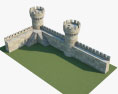 Средневековая стена 02 3D модель