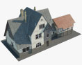 ヨーロッパの郊外の家 3Dモデル