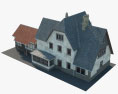 Casa suburbana europeia Modelo 3d