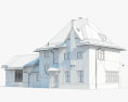 유럽의 오래된 교외 집 3D 모델 