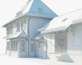 ヨーロッパの古い郊外の家 3Dモデル