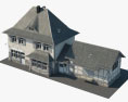 Antigua casa suburbana europea Modelo 3D