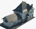 European old suburban house 3d model