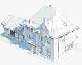 유럽의 오래된 교외 집 3D 모델 