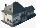 Casa suburbana velha europeia Modelo 3d