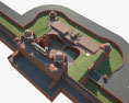 붉은 요새 3D 모델 