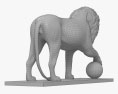 사자 조각 3D 모델 