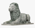 Скульптура лежачого лева 3D модель