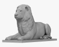 Escultura de león tumbado Modelo 3D