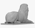 누워있는 사자 조각 3D 모델 