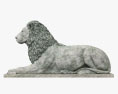 Lying Lion Sculpture 3d model