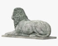 Скульптура лежачого лева 3D модель