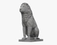 Скульптура сидячого лева 3D модель