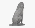 座っているライオンの彫刻 3Dモデル