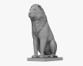 Скульптура сидящего льва 3D модель