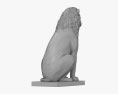 Escultura de Leão Sentado Modelo 3d