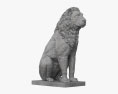 Sitting Lion Sculpture 3d model