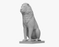 Скульптура сидячого лева 3D модель